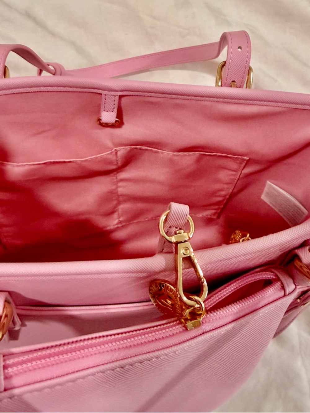 PINK VALENTINO ORLANDI HANDBAG WITH GOLD ACCENTS (NEW) - Picture 11 of 14